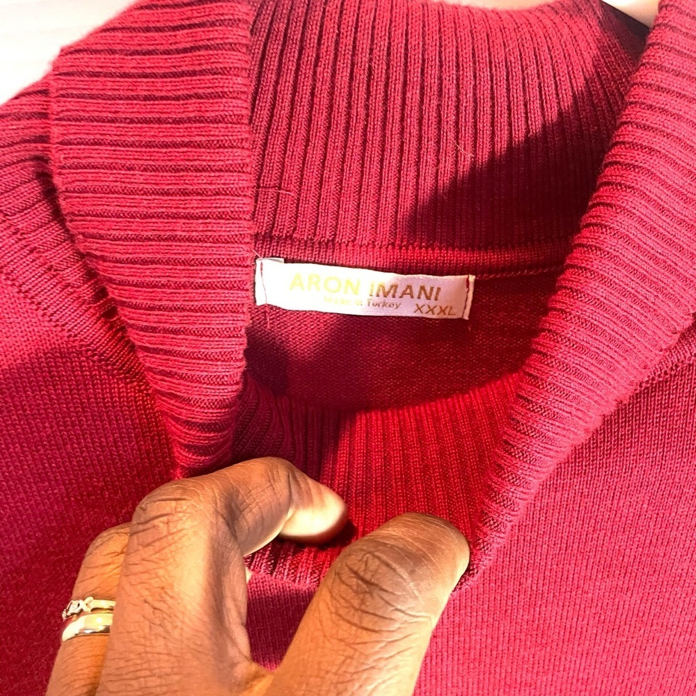 Aron Imani Men’s Red Turtleneck Sweater XXXL - Picture 5 of 9
